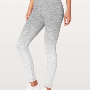 Lululemon Wunder Under Hi-Rise Ombre Melanage Space Dye White Grey Leggings
